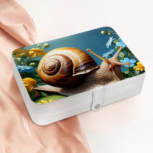 Boîte à bijoux compacte motif escargot mignon pour l'organisation de bagues - 3