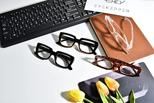 Image of Eyekepper 4 Pack Ladies Reading Glasses - Stylish Oversized Square Readers for Women +1.25