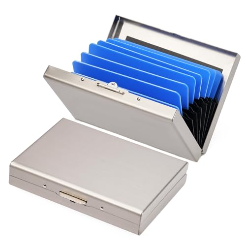Image of Credit Card Holder Wallet Stainless Steel Card Case RFID Blocking Business Card Holder Protector for Women Men