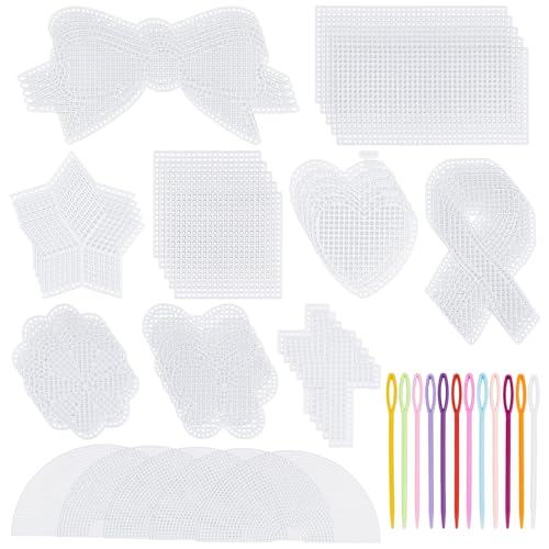 Toile en plastique DELORIGIN 100 feuilles en 10 formes pour broderie et projets de couture créatifs