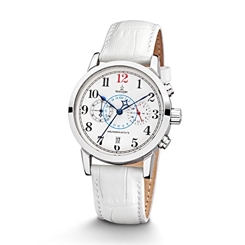Kronsegler Amundsen 90°0'0''S Damen Chronograph & Telemeter Stahl-Weiss/Weiss