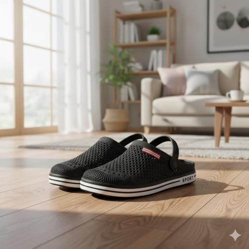 Image of Mens Casual EVA Clogs for Youth & College Boys - Lightweight Breathable Summer Sandals Flip Flops - Anti Skid Waterproof Slip On Walking Shoes for Beach, Bathroom, Outdoor Comfort Footwear