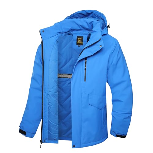 Keevoom Mens Winter Coats Warm Snow Coat Windproof Mountain Raincoat Waterproof Hooded Snowboarding Ski Jackets for Men