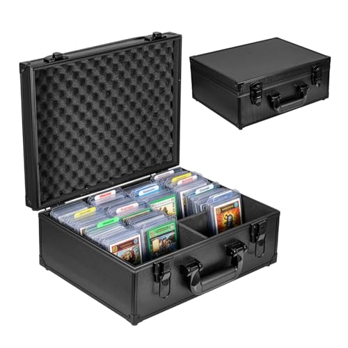 LN COZY CORNER Graded Card Storage Box Trading Card Storage Box Portable Card Holder for PSA BGS SGC CSG Slabs Top Loaders and Sports/MTG Trading Cards (Black 38x30x15cm)