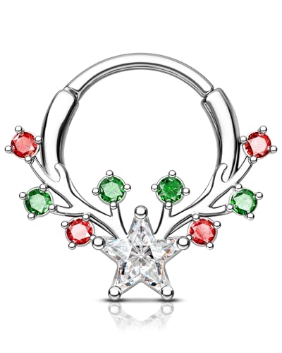 COCHARM Christmas Septum Rings 16G Septum Jewelry Surgical Steel Helix