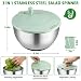Salad Spinner Stainless Steel, 5.3-Quart Lettuce Washer Spinner with 5 Blades Slicer, Large Vegetables Fruits Wash Bowl with Strainer, Perfect Home Salad Making Tool for Healthy Eaters & Home Cooks