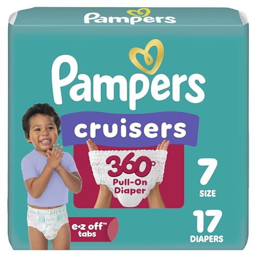 Image of Pampers Diapers - Cruisers 360 - Size 7, 17 Count, Babyproof up to 100% Leakproof Pull-On Diaper (Packaging May Vary)