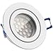 Produktbild IP44 LED Einbaustrahler Set Weiß mit LED GU5.3 / MR16 Markenstrahler von LEDANDO - 5W - warmweiss - 60° Abstrahlwinkel - Feuchtraum/Badezimmer - 35W Ersatz - A+ - LED Spot 5 Watt - rund
