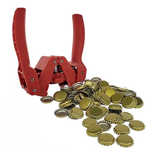 Red Baron Bottle Capper with Gold Crown Oxygen Barrier Beer Bottle Caps (144 Ct)