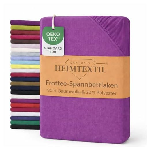 EXKLUSIV HEIMTEXTIL Frottee Spannbettlaken 90-100 x 200 cm Lila