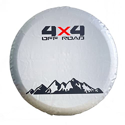 Image of for Toyota Buick SUVs, Honda CR-V, Jeep Liberty, Toyota RAV4 Spare Tire Cover, Spare Wheel Cover Protector, Tire Cover Protector, White /Silver (M: 225 /65R17, 235 /55R19)