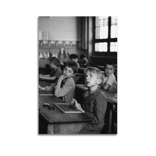 RedMush Poster vintage noir et blanc Robert Doisneau (40) sur toile - Décoration murale pour salon, chambre à coucher - Style sans cadre - 20 x 30 cm
