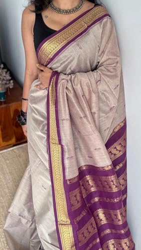 Image of South Cotton Gadwal Saree for Women | Celebrity Inspired Traditional Ethnic Wear | Chettinad & Kalyani Cotton Sarees | Soft Cotton Saree with Blouse Piece