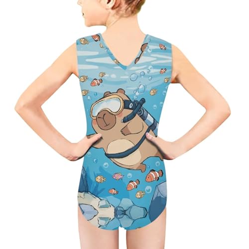 Image of INSTANTARTS Leopard Leotard Girl Gymnastics Toddler Tank Biketards One Piece