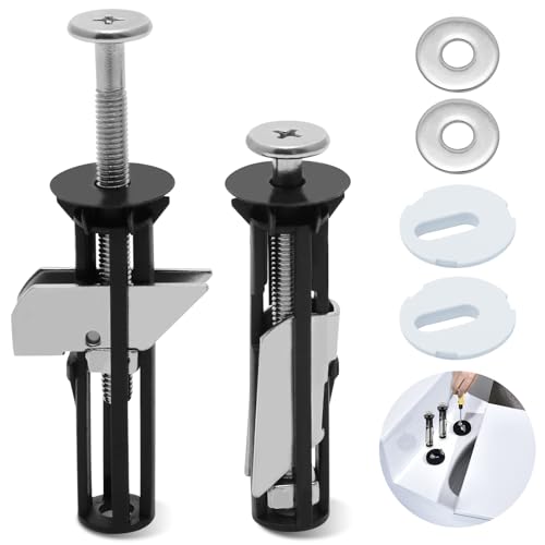 2 Pcs Toilet Seat Fixings, Toilet Seat Hinges Stainless Steel with Washers, Toilet Seat Fittings and Fixtures Universal Replacement Parts