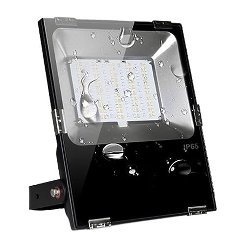 Projecteur LED RGB CCT 50W extérieur étanche connecté WiFi pour éclairage terrasse et jardin