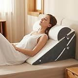 LPQKCcY Verstellbares Keilkissen Bett, Lesekissen für Bett und Couch, Schaum Reflux Kissen, Rückenkissen Rückenlehne, zur Schlafapnoe, Lesen, Schlaferhöhung, Beinkissen, Rückenschmerzen, Schnarchen