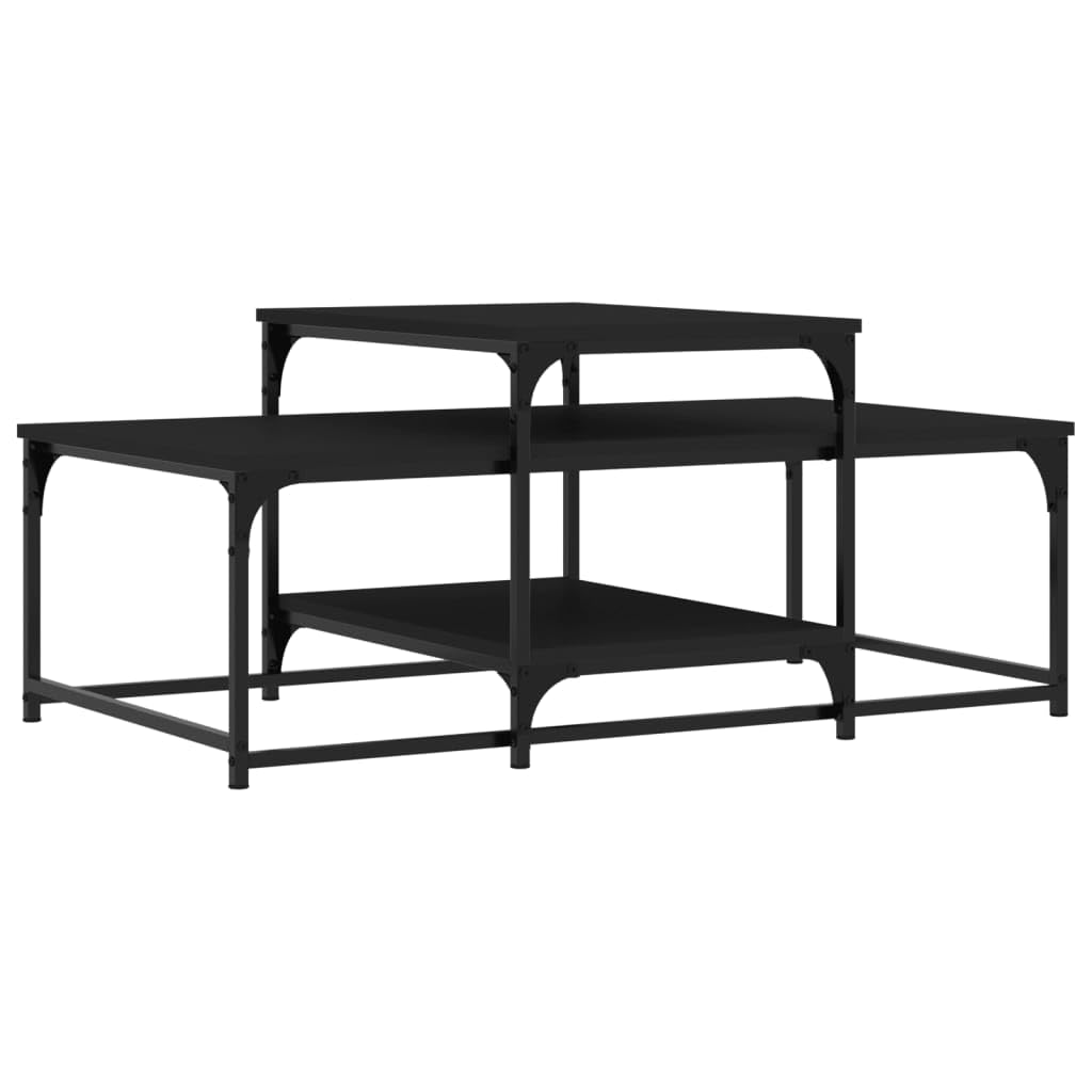 Homgoday Tavolino da caffè nero 102 x 60 x 45 cm, in legno ingegnerizzato, tavolino da tè per soggiorno, sala d'accoglienza degli ospiti, camera da letto e mobili da ufficio
