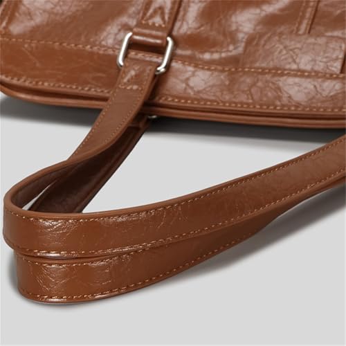 Soft Vegan Leather Shoulder Bag for Women Trendy Commuter Handbag Large PU Top Handle Purse Tote Satchels4