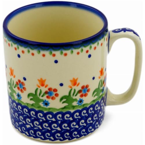 Taza Polish Pottery 13 oz con patrón floral miniatura 3