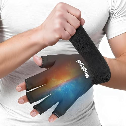 Magic Gel Hand Ice Pack Gloves - Cold Compress Cooling Gel Ice Gloves - Wrist Wrap or Hot Compress - Sports Packs for Hands - Dual Hand Heat Packs