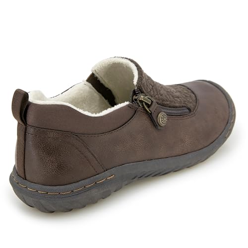 Image of JBU Women's Elodie Comfortable Casual Flexible Arch Support APMA Accepted Side-Zip Walking Flat
