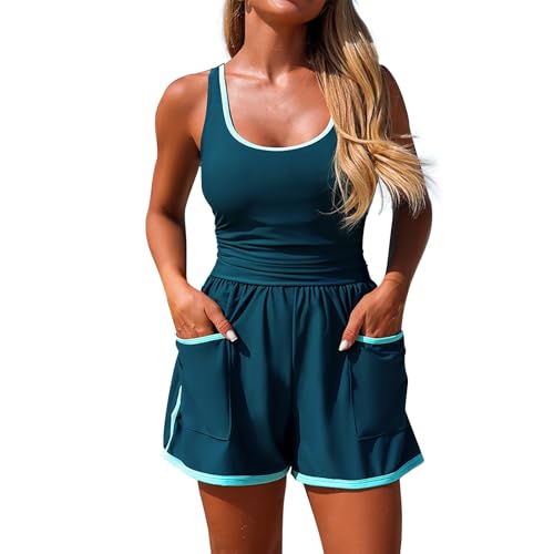 Tankini deux pièces contrôle du ventre avec short gainant taille M vert