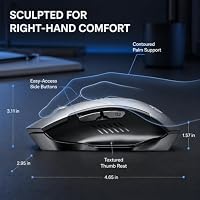 inphic Bluetooth Maus, Wiederaufladbare Tri-Mode 5.0/4.0 + 2.4G Wireless, 800-1600DPI Tragbar für Laptop PC Computer MacOS, 6 Tasten, Silent Click, Verbesserter 700mAh Akku, Grau – Ansicht 8