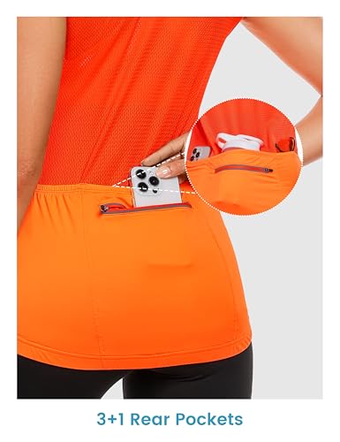 Little Donkey Andy Coletes de ciclismo femininos respiráveis com zíper completo, refletivos, sem man