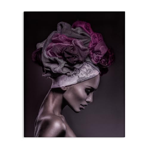 Stupell Industries Floral Headwrap Portrait, 16 x 20 Inch Canvas Wall Art