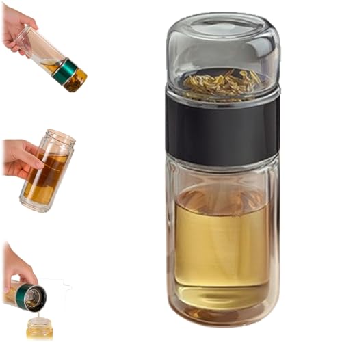 Tryteava Glass Infuser, 3-in-1 Smart Tea Infuser, Portable D