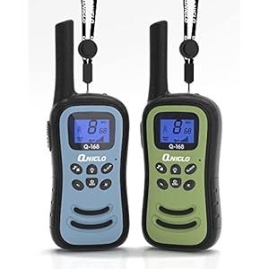 Qniglo Walkie Talkies for Adults/Kids, Rechargeable Walkie Talkies Long Range with 22 FRS Channels, VOX 2 Way Radios with LED Flashlight for Hiking Camping Trip Adventure(Bluegreen)