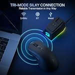 Redragon M998 Lightweight Wireless Gaming Mouse with RGB Magnetic Charging Dock, BT/2.4G Wireless/Wired Optical Mice, 24000 DPI, 5 Programmable Buttons for PC/Mac, Black