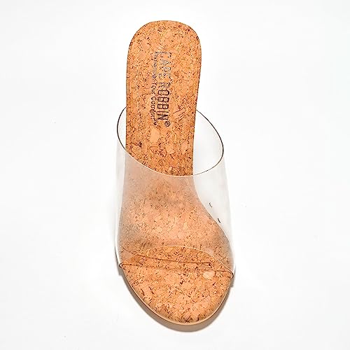 Image of Cape Robbin Fusion Chunky Block High Heels for Women, Transparent Booties for Women