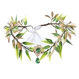 Vivivalue Fairy Flower Crown Elf Floral Headband Woodland Headpiece Elven Forest Circlet for Women Girls Wedding Prom Photoshoot Cosplay Renaissance Halloween