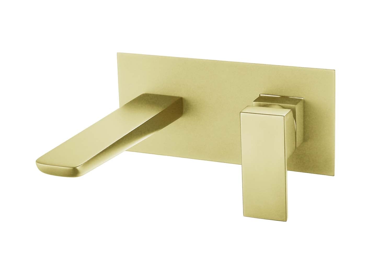Go Bathrooms Brushed Gold Dara Bathroom Sink Mixer Tap | Wall Mounted Basin Mixer Tap | Bathroom Tap
