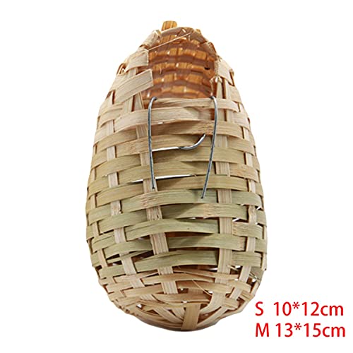 Petphindu Bird Nest, Bamboo Woven Bird's Nest Decorative Birdhouse, Hand Woven Birdhouses For Parakeets, Love Birds And Canary, Bird Hideaway From Predators Hanging Bird House Natural Bird Hut For #TOP1