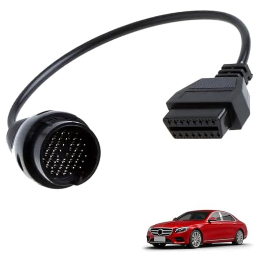 OBD2 Adapter 38 Pin OBD1 auf 16 Pin 30cm OBD2 Adapter Kabel OBD Scanner Stecker Kabel OBD2 Diagnosegerät Mercedes kompatibel mit W124 W201 R129 W126 Plug & Play Diagnoseadapter für Fehlercodes