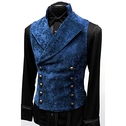 Men's Vintage Suit Vests Double Breasted Medieval Victorian Waistcoat Western Plus Size Party Prom Vest Jacket3