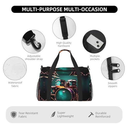 Sac de week-end imprimé au design noir unique pour des voyages stylés