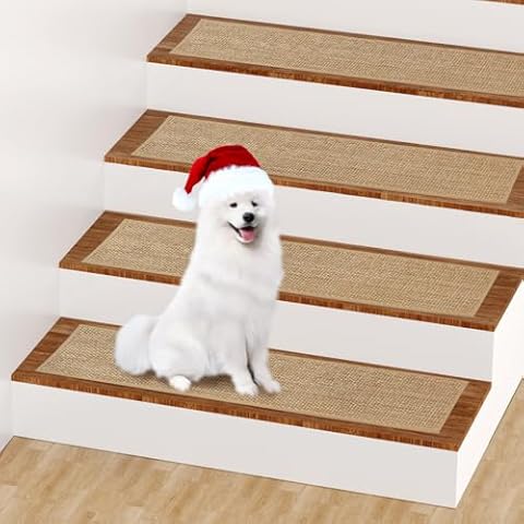 SOFYFINE Stair Treads Non Slip for Wooden Steps,Residue Free Indoor Carpets,for Kids,Elders and Pets,Machine Washable Step Runners 15 PCS 8" X 30" Beige Cover