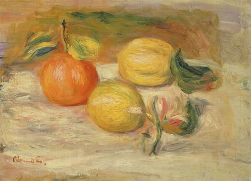 Tableau Renoir fruits et deux citrons pour illuminer votre salon chaleureux