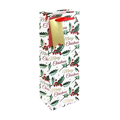 クレールフォンテーヌ 【クリスマスペーパーバッグ】 ホーリースクリプト ボトルサイズ(12.7×20.3×9cm)ミニタグ付き 箔押し Clairefontaine cfX-31274-4