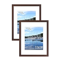Lot 2 Cadres Photo Métal Noirs 27,9x35,6 Cm – Avec Ou Sans Passe-partout – Pour 20,3x25,4 Cm – Verre HD