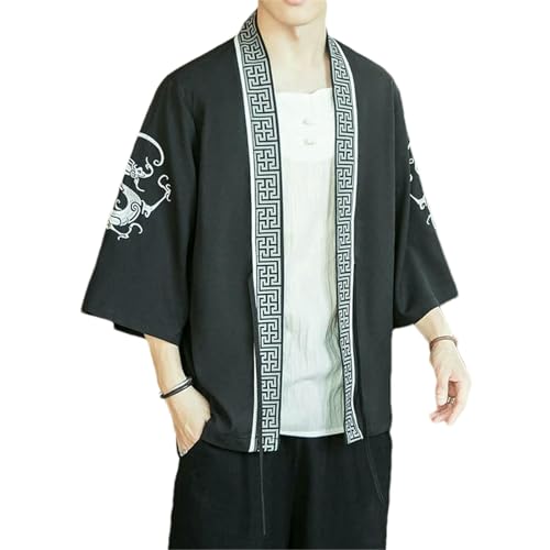 Chemise samouraï japonaise homme : cardigan d'été fin, léger et respirant