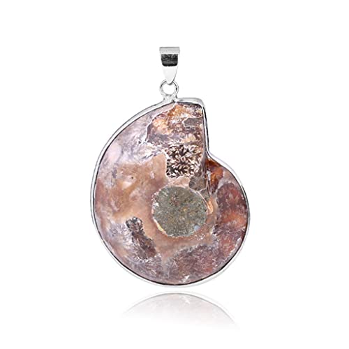 Pendentif en ammonite naturelle argenté : bijou d'exception unique