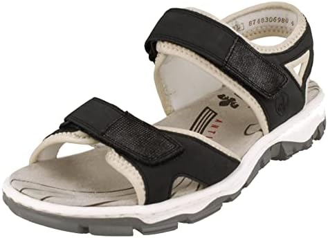 Rieker Mujer Sandalias 64870, Señora Sandalias,Zapatos De Verano,Sandalias De Verano,cómodas,Planas,Azul (Blau / 14),36 EU / 3.5 UK