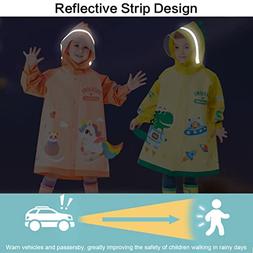 Image of Kids Raincoats Hooded Rain Poncho Waterproof Rain Jacket Boys Girls Rain Suit Cute 3D Cartoon Rainwear 2-12 Years