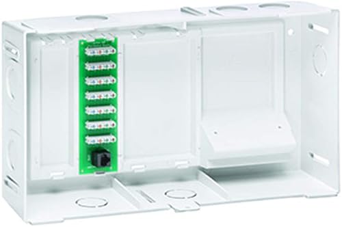 Miniatura 2 de Leviton 47604-F6 Unidad de vivienda múltiple, kit MDU, más 1 x 6 placa de expansión de teléfono, carcasa y cubierta ABS, blanco