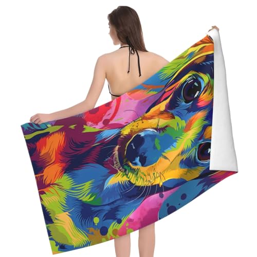 Serviette de plage teckel en microfibre sable libre pour extérieur